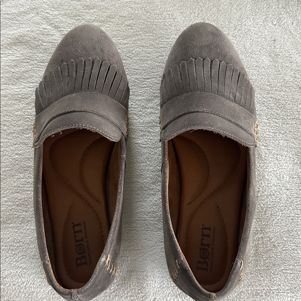 Born Taupe Suede Slip-Ons